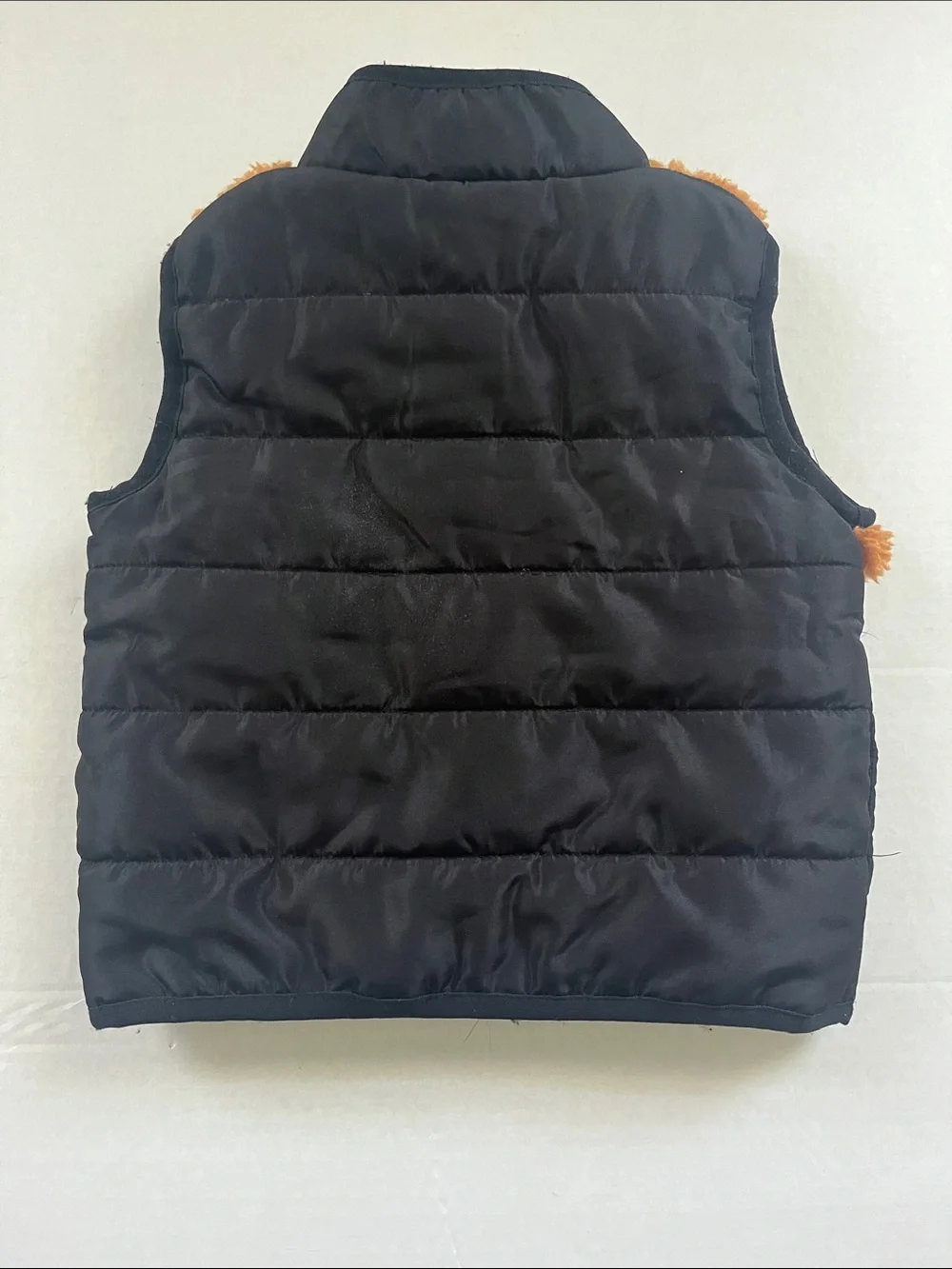 Timberland Black Vest with Brown Sherpa Trim for Kids